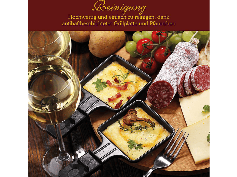 Clatronic RG 3592 Raclette (in Schwarz, für 2 Personen, 350 Watt) — Foto 3 von 5