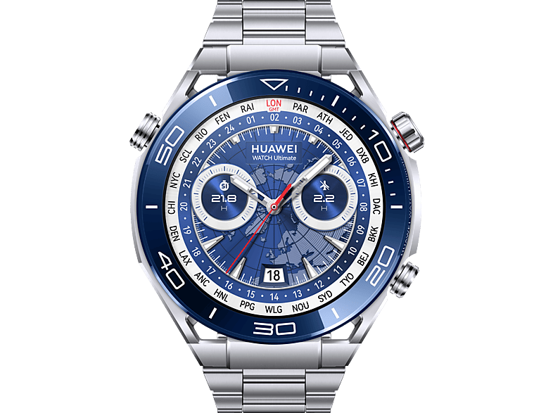HUAWEI Watch Ultimate Smartwatch amorphes Zirkonium, Keramik, Saphirglas, Lünette aus Keramik, 140 - 210 mm, Silber | Smartwatches mit GPS