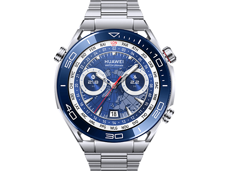 HUAWEI Watch - 140 mm, 210 Lünette Saphirglas, Keramik, Ultimate aus Smartwatch Keramik, amorphes Zirkonium, Silber