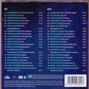 CD- und DVD-Rückseite mit Titellisten und Credits.