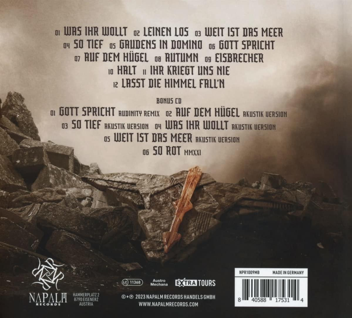 Albumcover mit einer Liste von Songs auf der Rückseite. Das Cover ist im Grunge-Stil gehalten, mit einem felsigen Hintergrund.