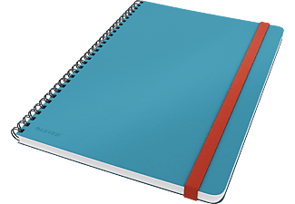 LEITZ COSY Soft touch spirálfüzet (B5), nyugodt kék, kockás, 80 lap (44840061)