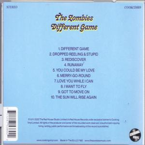 Rückseite einer CD-Hülle. Es hat Songtitel und Copyright-Informationen. Die Band sind The Zombies.