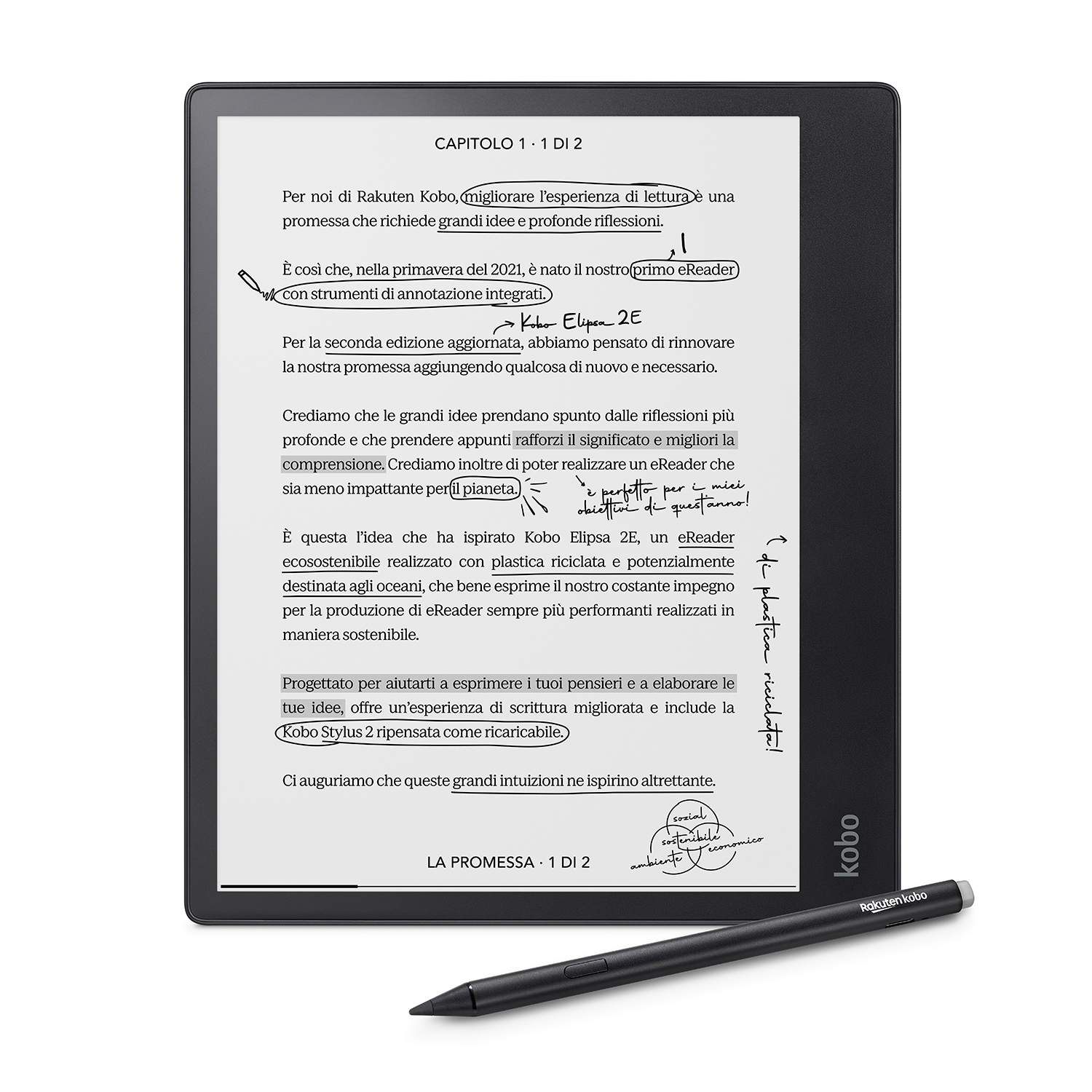 Lettore E-Book Kobo Elipsa 2E
