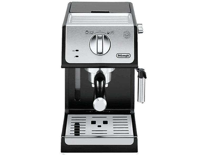 De'Longhi ECP33.21.BK, Bomba de presión Thermoblock, 15bar, 1100W, 1.1l, 2 cafés, Plata y Negro