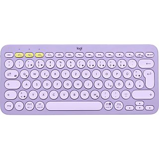 LOGITECH Tastatur K380 Multi-Device Bluetooth, Kabellos, QWERTZ, Lavender Lemonade