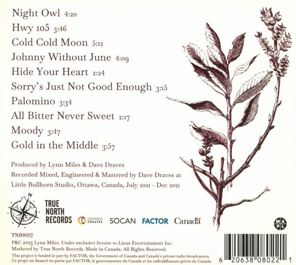 CD-Cover mit Titelliste und floraler Illustration. Der Hintergrund ist weiß, der Text schwarz.