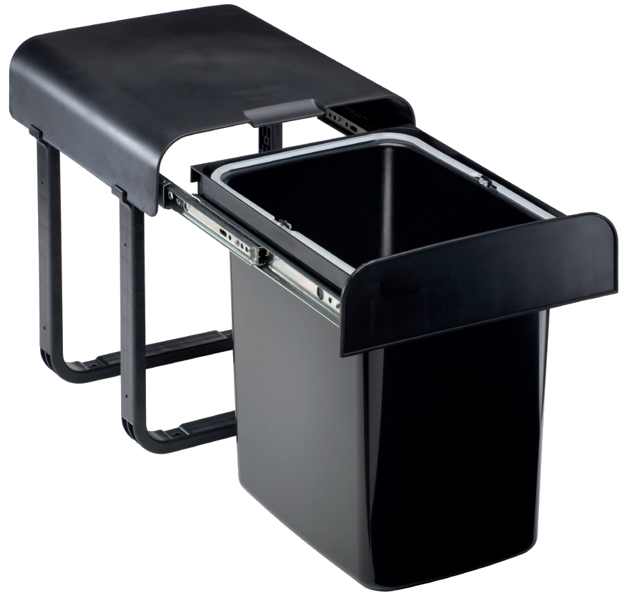 EKOTECH ALADIN BLACK BIO KUKA 1X16 L.teljesen kihúzható rendszer,mosogatógépben is mosható szemetes vödör