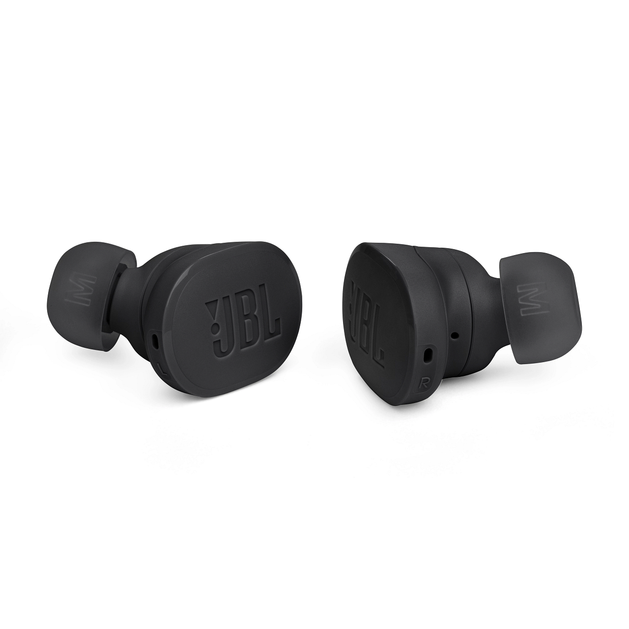 Ein hellvioletter Koffer mit 'JBL TUNE' und Branding, auf weißem Grund.