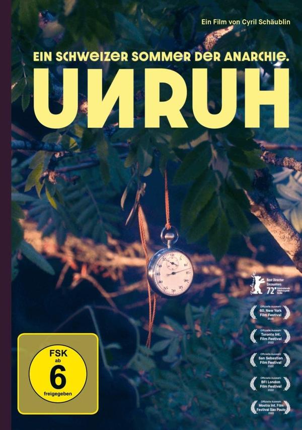 Filmposter für 'Unruh'. Zeigt eine Taschenuhr, die an einem Ast hängt.