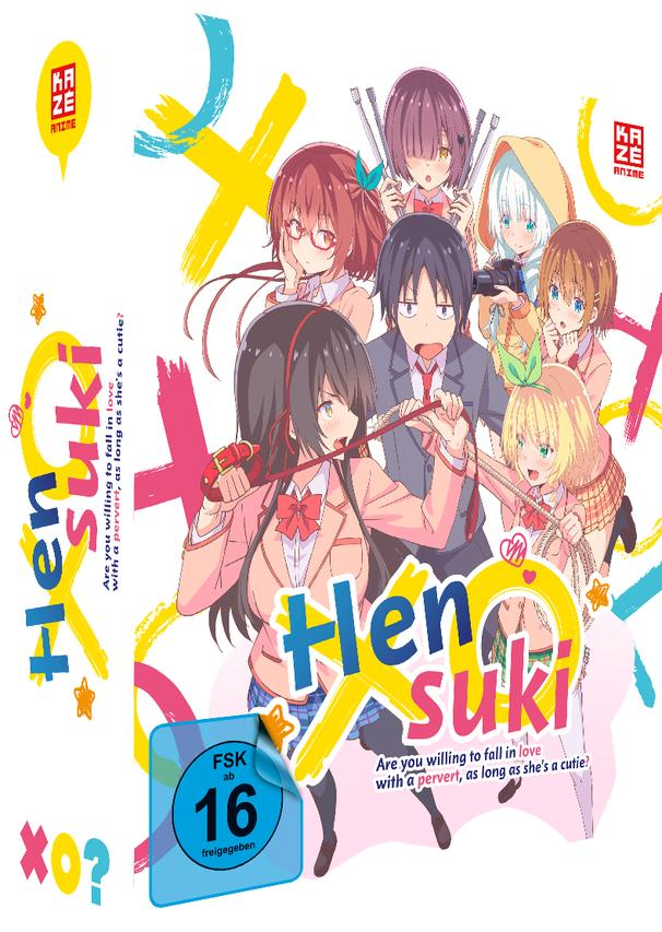 Anime-DVD-Cover mit mehreren Charakteren und dem Titel 'HenSuki'.