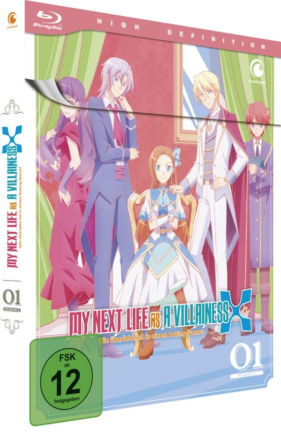 Anime-Blu-ray-Cover mit mehreren Charakteren und Text, einschließlich eines Bewertungsaufklebers.