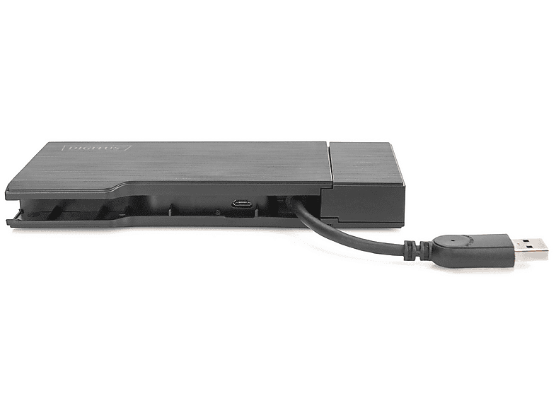 DIGITUS Travel Docking Station USB 3.0, HDMI, VGA, Gb-LAN, SD + MicroSD Kartenleser, USB-C Adapter, Silber — Foto 2 von 5