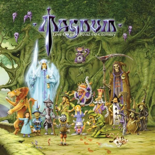 Albumcover-Kunst. Enthält eine Vielzahl von Zeichentrickfiguren mit einem Wald und einem Schloss.