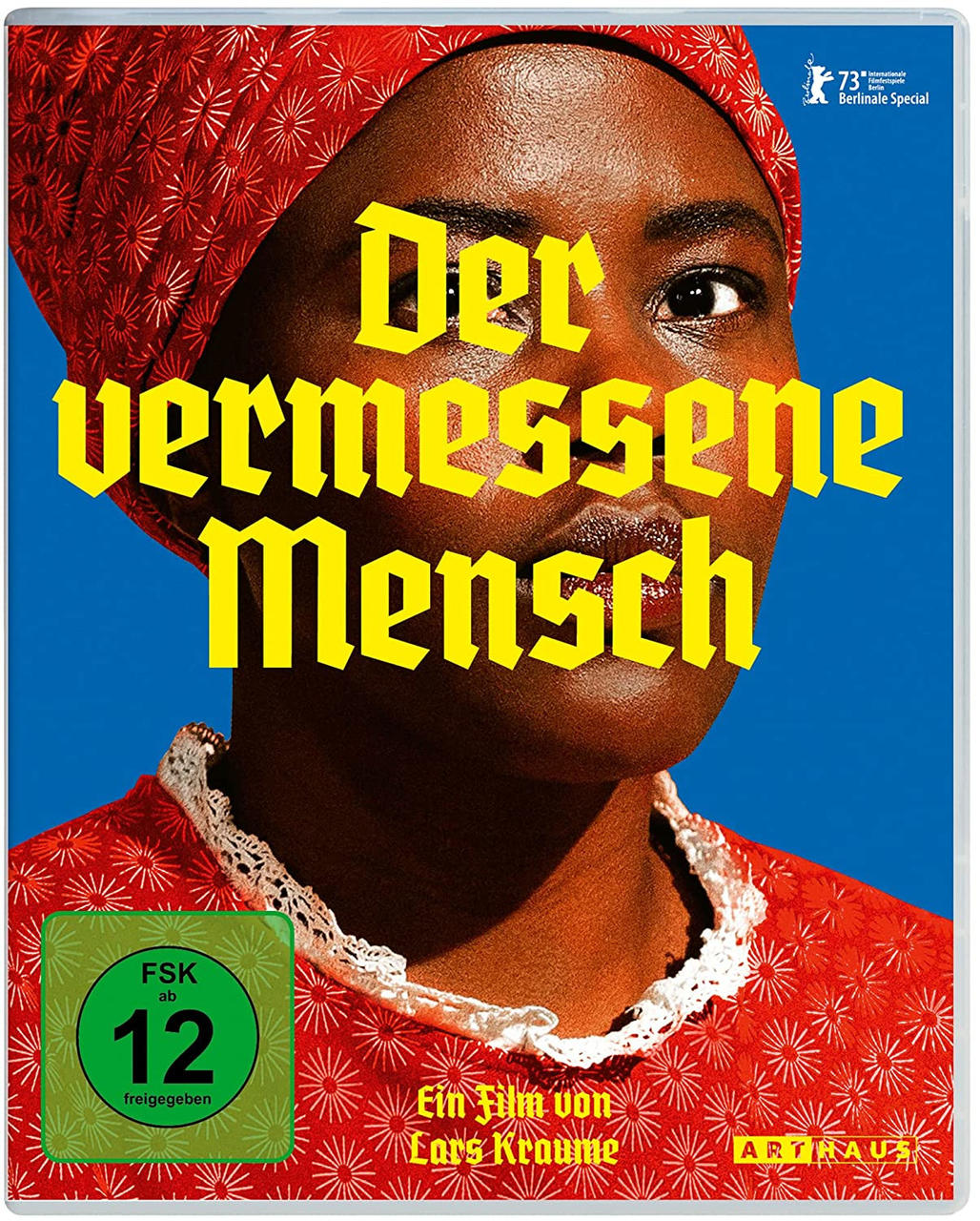 Filmposter: Gesicht einer Frau mit dem Titel 'Der vermessene Mensch'.