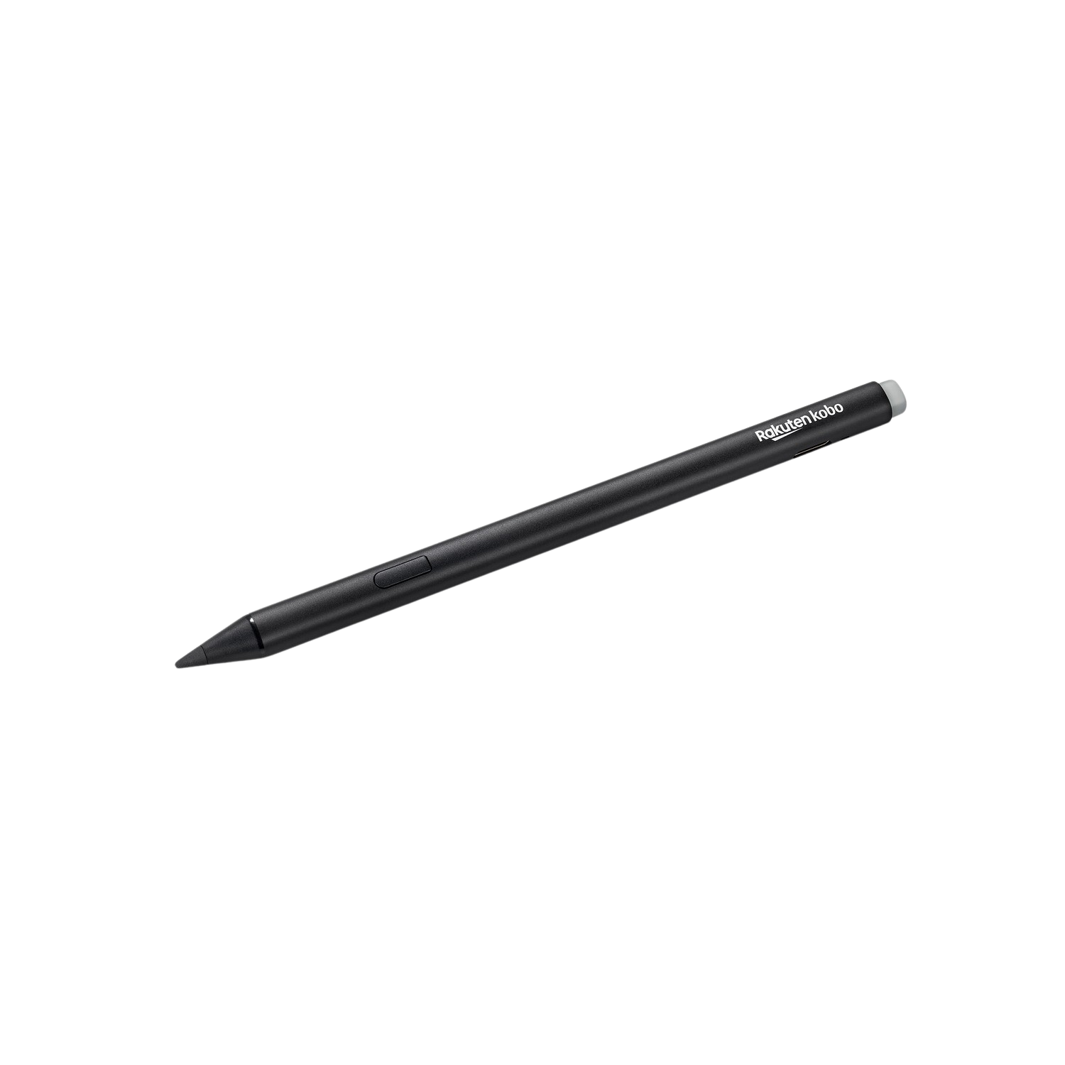 Black stylus pen with a Rakuten Kobo logo on a black background.