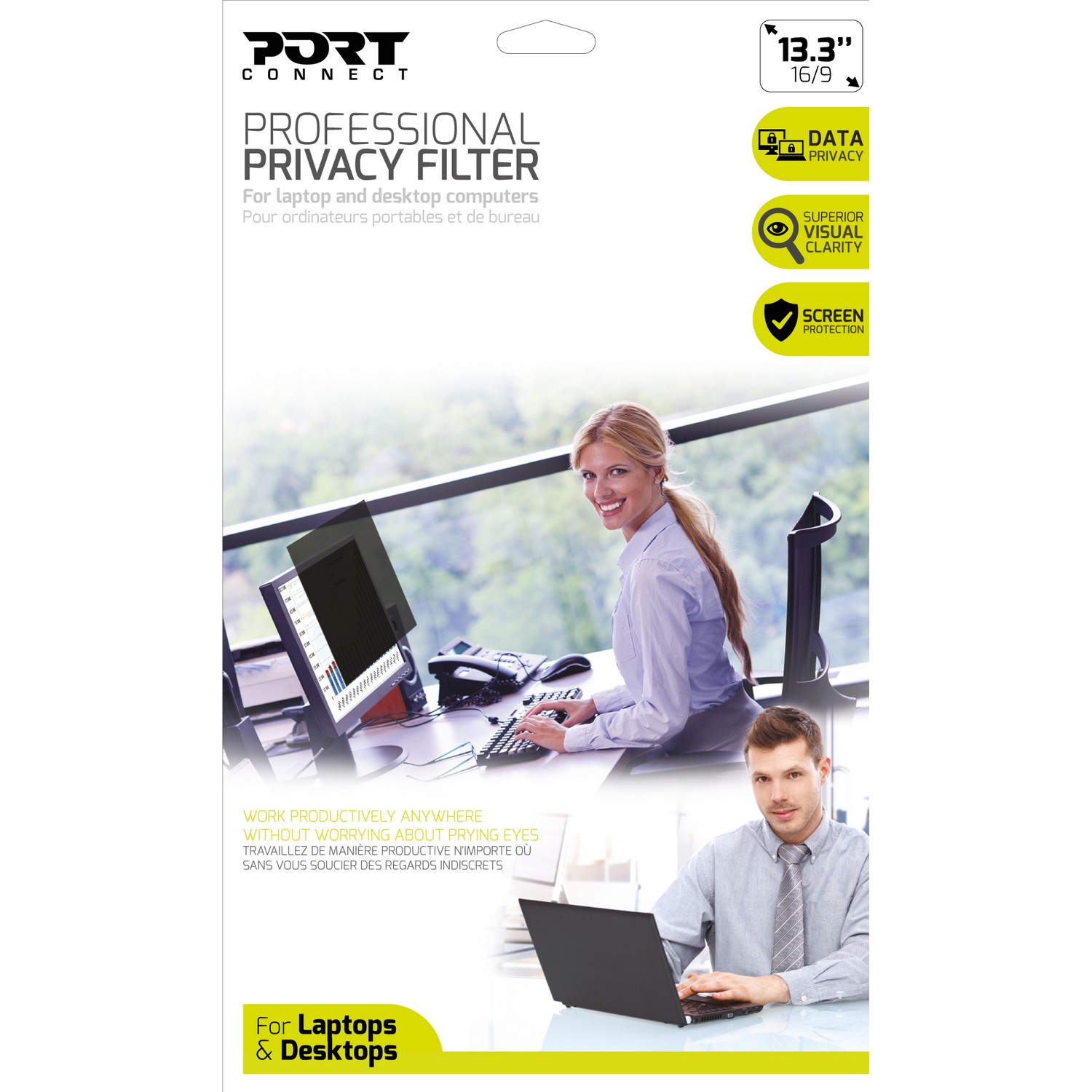 PORT DESIGNS Privacyfilter 2D voor schermen 13.3" 16:9 (900001)