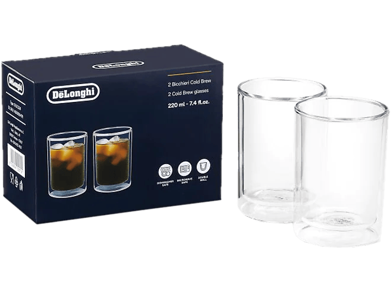 DE-LONGHI Cold Brew Coffee, 220 ml 2 Stück - Doppelwandgläser-Set