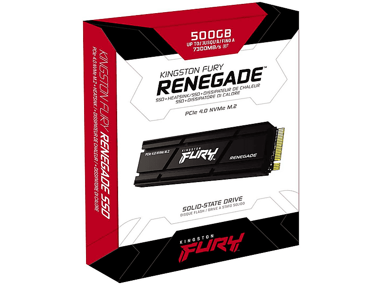 KINGSTON 2TB SSD Festplatte FurY Renegade mit Heatsink, Intern, R7300/W7000, PCIe 4.0 x4 NVMe, Schwarz — Foto 2 von 5