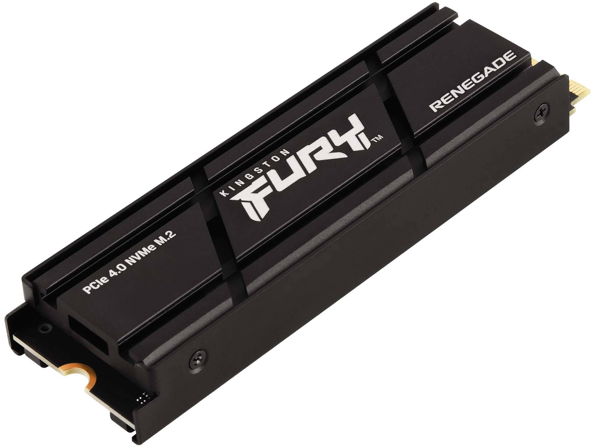 Schwarze Kingston FURY Renegade PCIe 4.0 NVMe M.2 SSD. Es ist eine Computerkomponente.