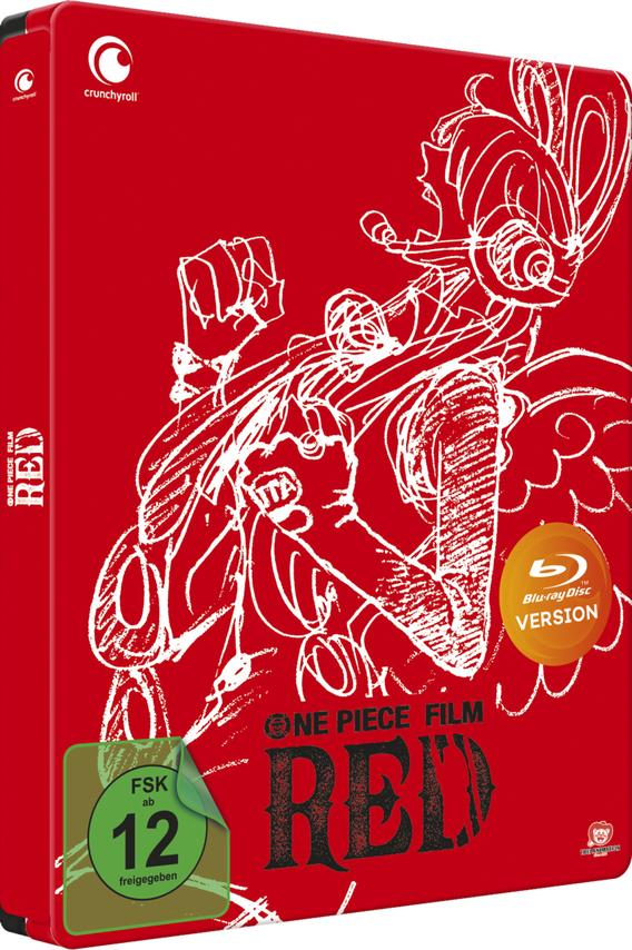 Rotes Blu-ray-Cover für den Anime-Film One Piece Film Red.