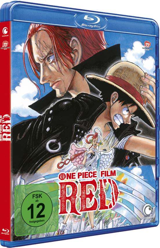 Blu-ray-Disc-Hülle mit Anime-Charakteren. Der Titel lautet 'ONE PIECE FILM RED'.