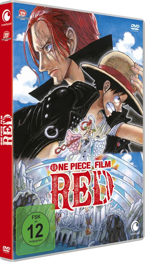 One Piece Film Red DVD-Cover, mit zwei Charakteren auf der Vorderseite und japanischem Text.