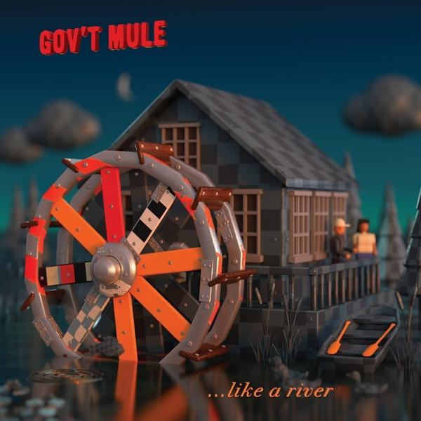 Albumcover mit einem Cartoon-Haus und einem Wasserrad. Der Bandname ist „Gov't Mule“.