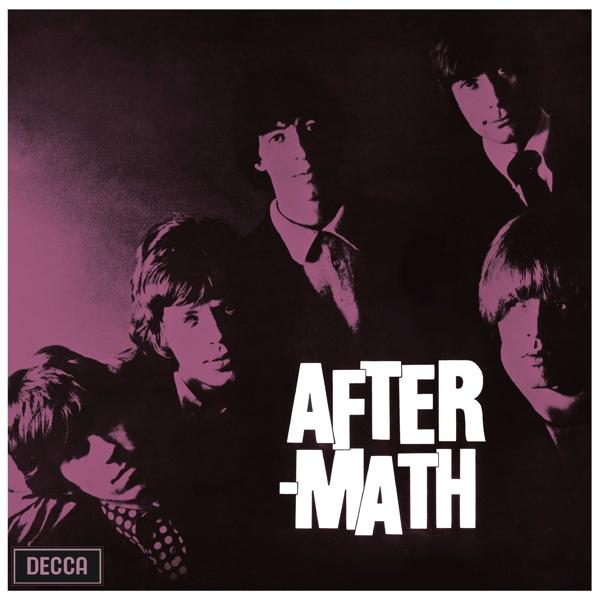 Album borító a 'Rolling Stones' együttessel és az 'AFTER MATH' szóval.