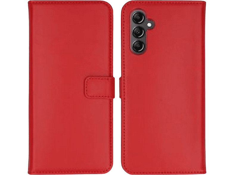 Selencia Samsung Galaxy A34 5g Real Leather Booktype Red