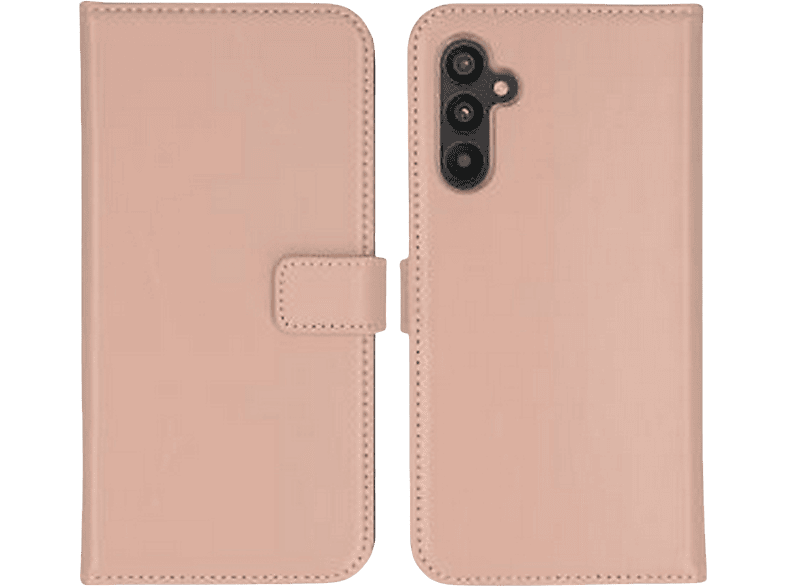 Selencia Echt Lederen Bookcase Samsung Galaxy A34 (5G) hoesje - Dusty Pink