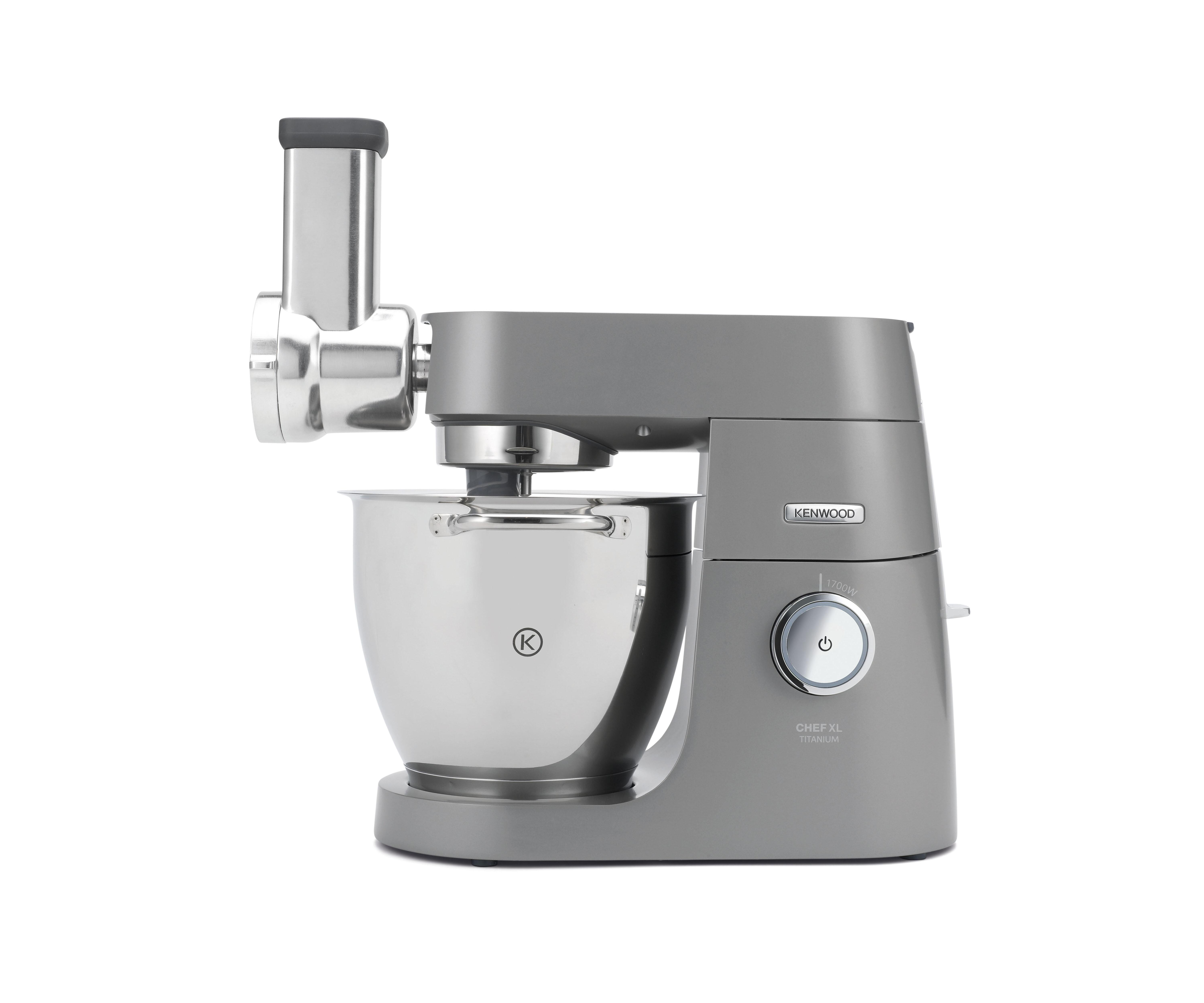 Ein graues Küchengerät, ein Kenwood Chef XL Titanium.