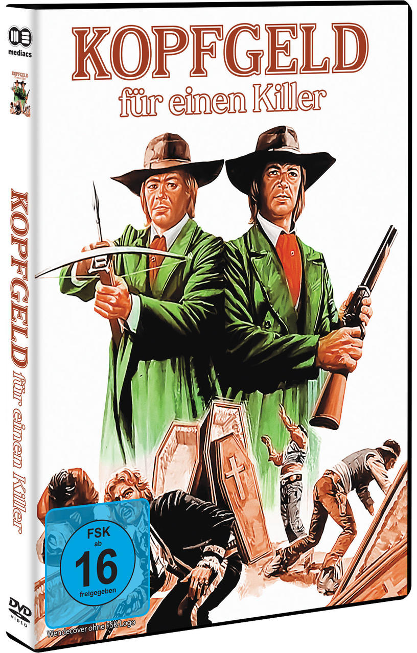 DVD-Cover eines Films mit dem Titel 'Kopfgeld für einen Killer'. Zwei Männer mit Waffen sind zu sehen.