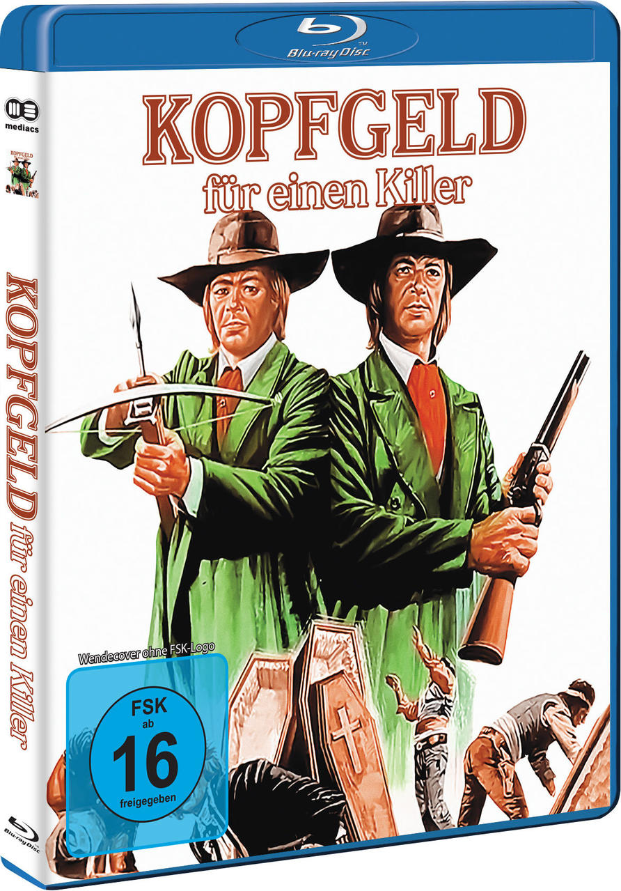 DVD-Cover mit zwei Männern in grünen Mänteln. Der Titel lautet 'KOPFGELD für einen Killer'.