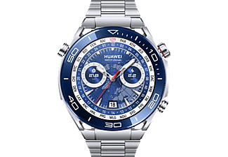 HUAWEI WATCH Ultimate - Voyage Blue Edition - Smartwatch (140 - 210 mm, Lega di titanio (+ cinturino HNBR in dotazione), Acciaio/Blu mare profondo)