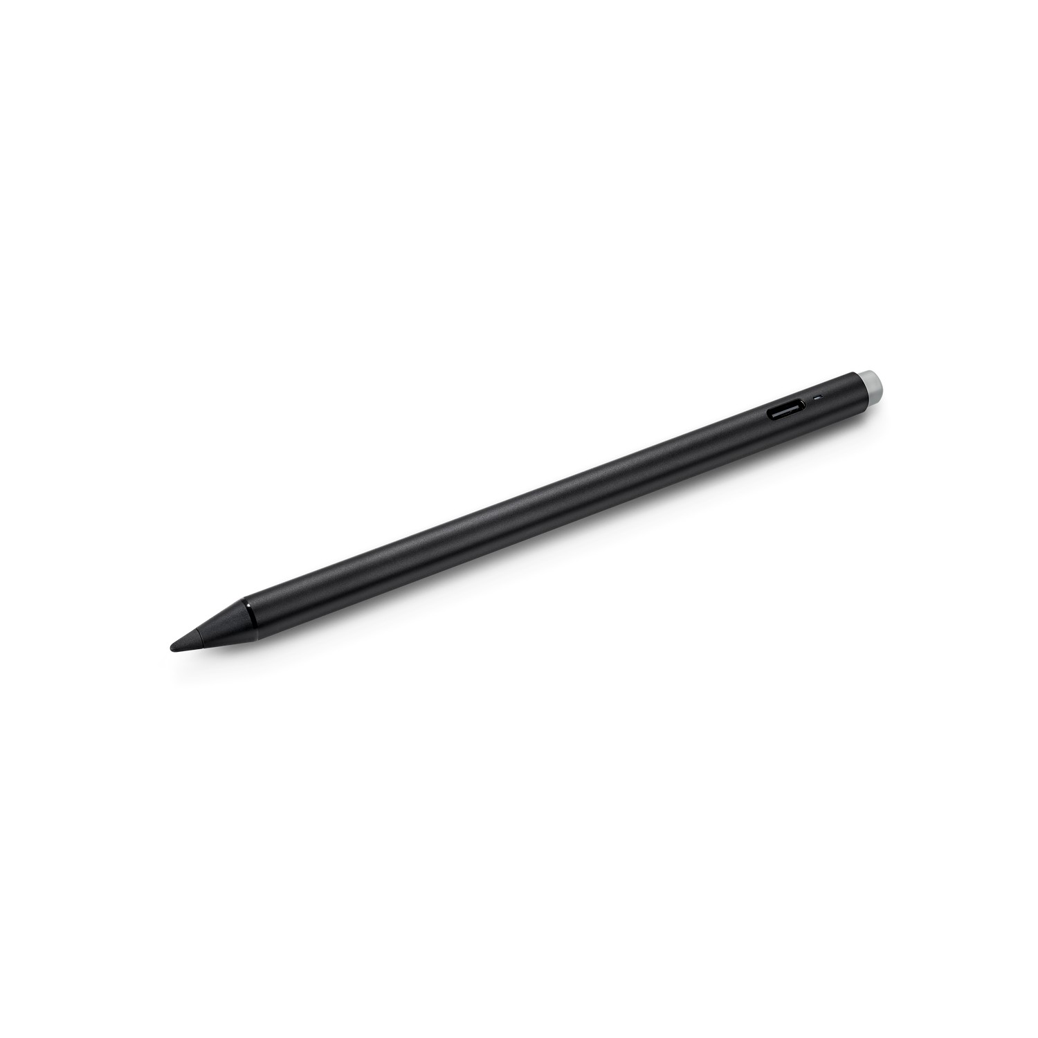 Un stylet noir et élégant sur une surface blanche.
