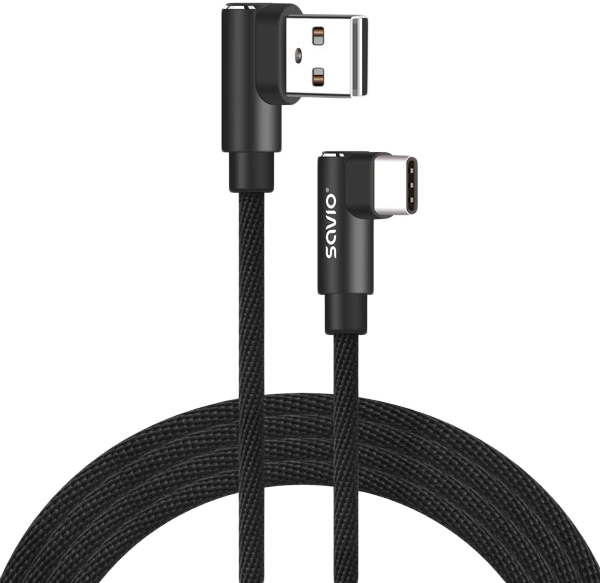 SAVIO USB-A / USB Type-C összekötő kábel, fonott, 2.0, 2 méter (CL-164)
