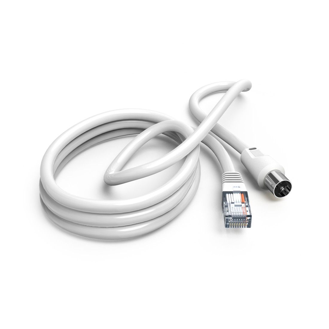HAMA Koax-Stecker auf RJ45-Stecker, Antennen-Kabel, 2,5 m