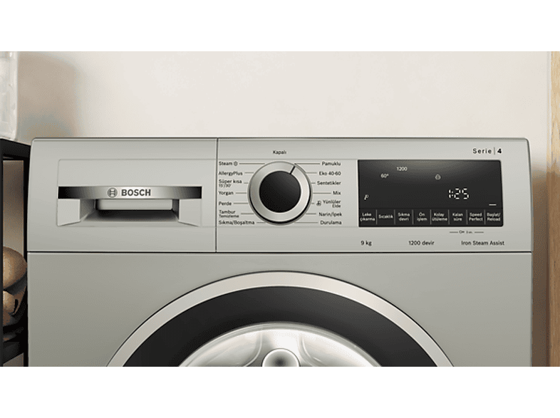 BOSCH WGA142ZXTR 9 Kg 1200 Devir Çamaşır Makinesi Gümüş_1