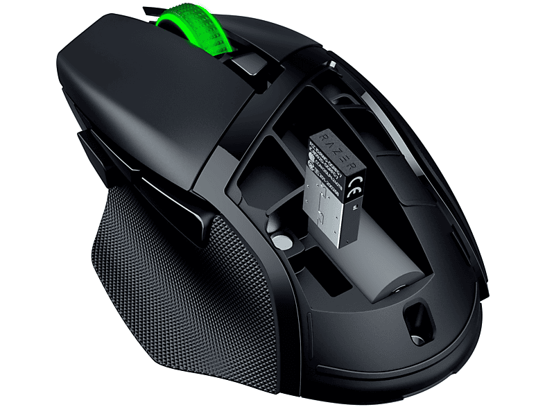 Razer Basilisk V3 X HyperSpeed Gaming Maus, Bluetooth/USB, 7-Tasten, 450IPS, 40G, 18000 DPI, Schwarz — Foto 5 von 5