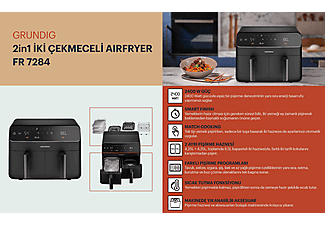 GRUNDIG FR 7284 AirFit Twin 8.5 l Çiftli Airfryer_8