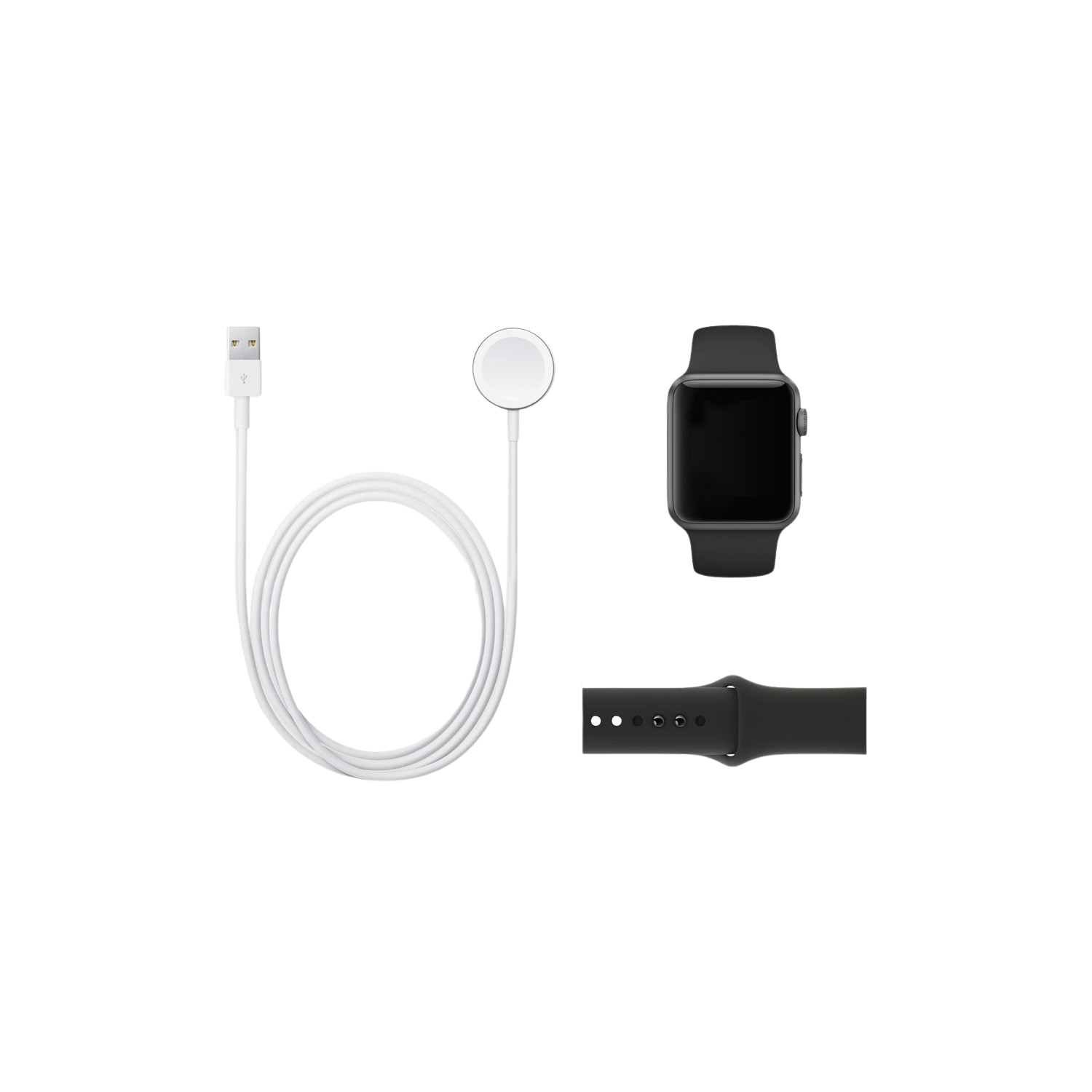 RENEWD Refurbished Apple Watch Series 5 44mm Spacegrijs Aluminium/Zwarte Sportband