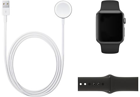 RENEWD Refurbished Apple Watch Series 5 44mm Spacegrijs Aluminium/Zwarte Sportband