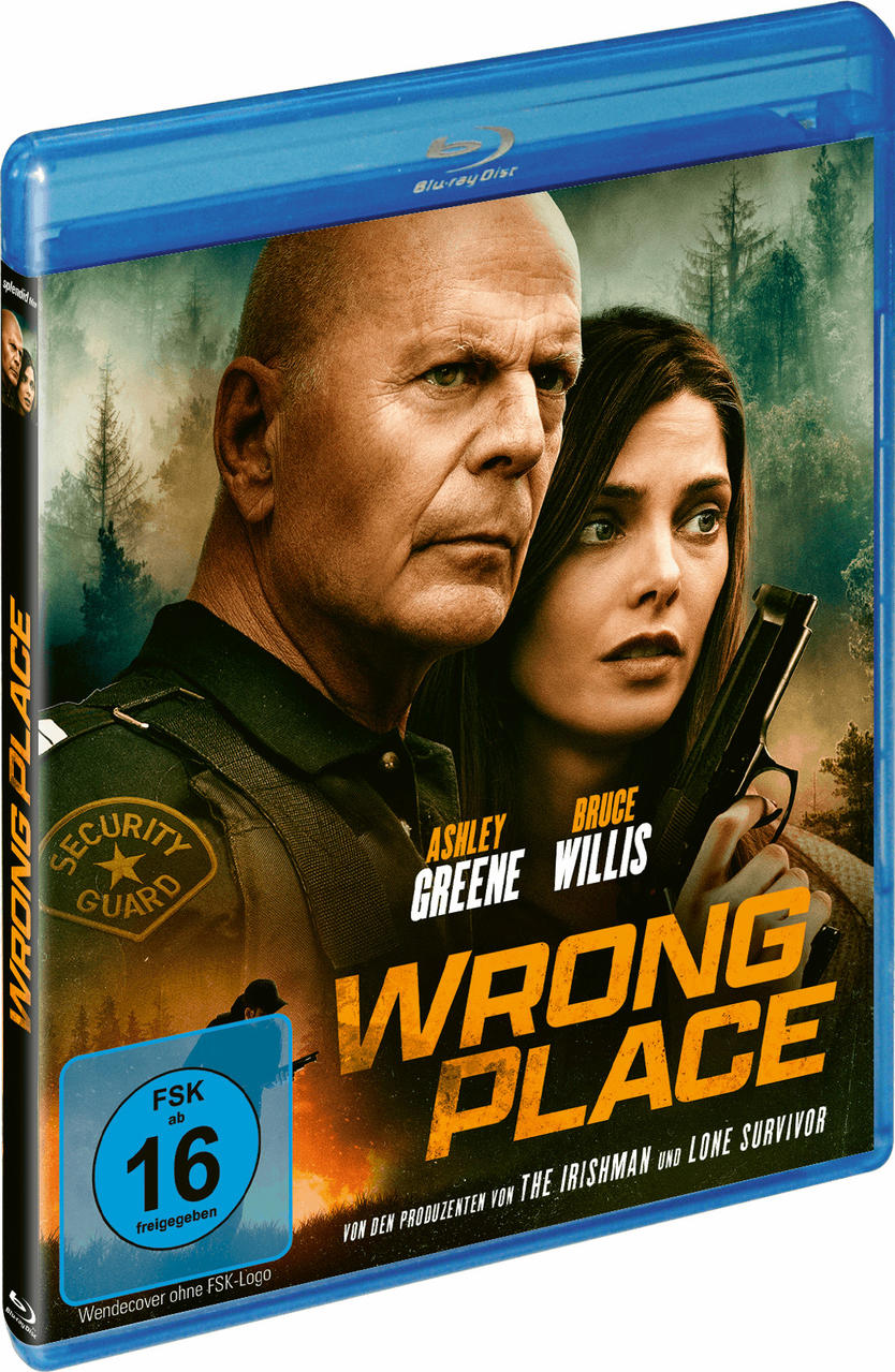 Blu-ray-Filmcover mit Ashley Greene, Bruce Willis. Filmtitel ist Wrong Place. Die Bewertung ist 16.