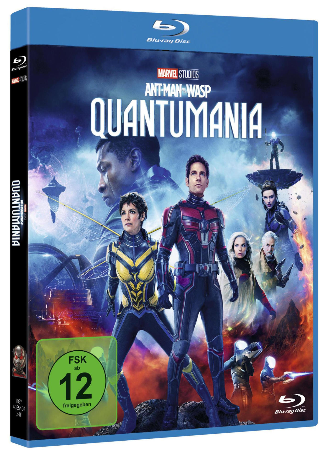 Ant-Man and the Wasp: Quantumania Blu-ray-Cover. Charaktere aus dem Film sind auf dem Cover.