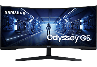 SAMSUNG Odyssey G5 LC34G55TWWP - Gaming Monitor, 34 ", UWQHD, 165 Hz, Schwarz