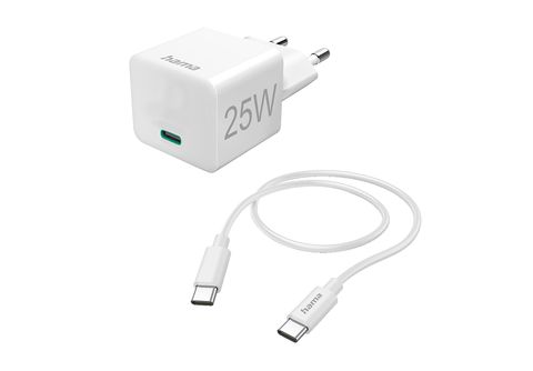 Schnellladegerät, USB-C, PD/Qualcomm®, Mini-Ladegerät, 20 W, Weiß