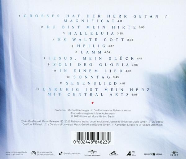 Rückseite einer CD mit Text über Songs, Künstlerinformationen und einem Barcode.