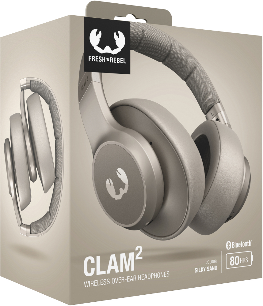 FRESH N REBEL 3HP4002SS CLAM2 WRLS HEADPHONES SILKY SAND Over-ear Casque audio sans fil Gris