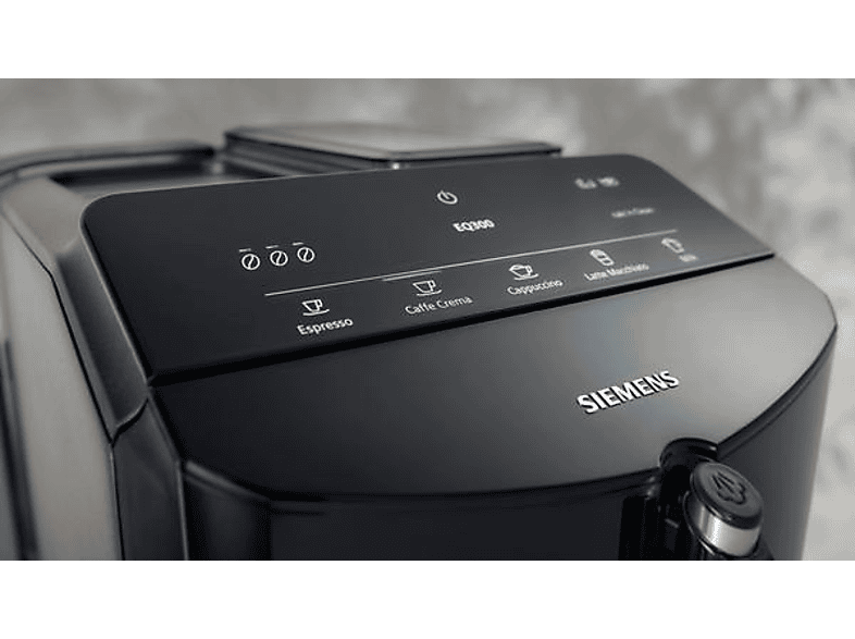 Siemens TF301E09 Kaffeevollautomat (Klavierlack schwarz, Scheibenmahlwerk aus Keramik, 15 bar)